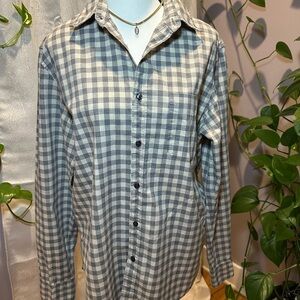 J. Crew Gray and White Casual Button Down Shirt